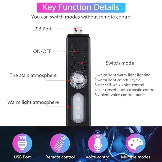 🚗Car RGB Wireless Ambient Light