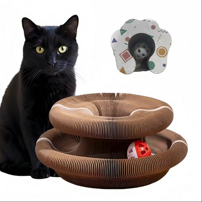 ✨Accordion-style Cat Scratching Board with Bell – Durable Corrugated Cardboard Cat Toy