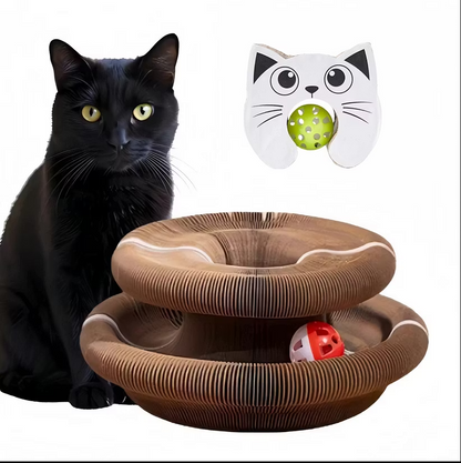 ✨Accordion-style Cat Scratching Board with Bell – Durable Corrugated Cardboard Cat Toy