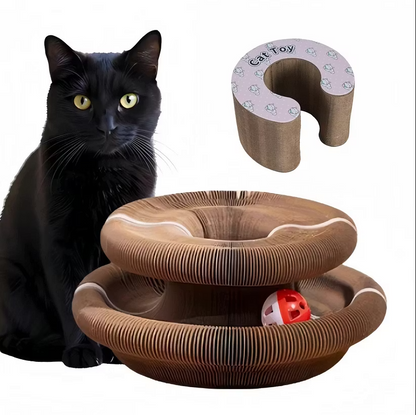 ✨Accordion-style Cat Scratching Board with Bell – Durable Corrugated Cardboard Cat Toy
