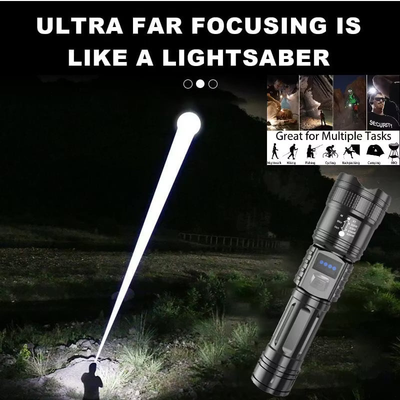 ✨high-power flashlight with bright telescopic zoom light