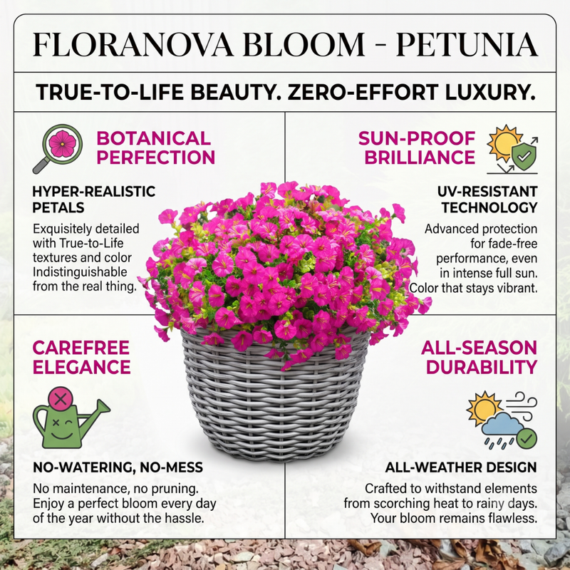 UV-Resistant Artificial Petunia Flowers – Outdoor Garden Hanging Decor
