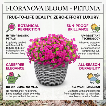 UV-Resistant Artificial Petunia Flowers – Outdoor Garden Hanging Decor