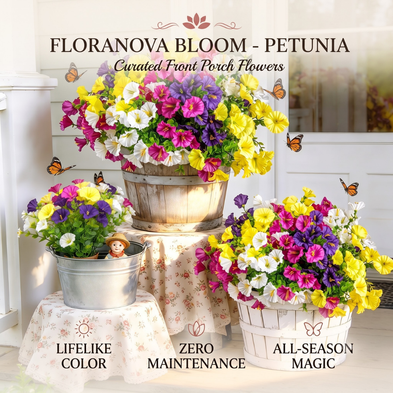 UV-Resistant Artificial Petunia Flowers – Outdoor Garden Hanging Decor