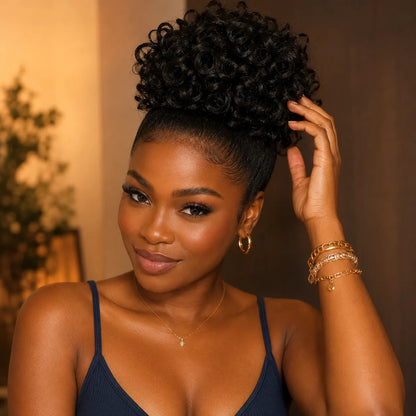 Curly Drawstring Bun Hair Extension