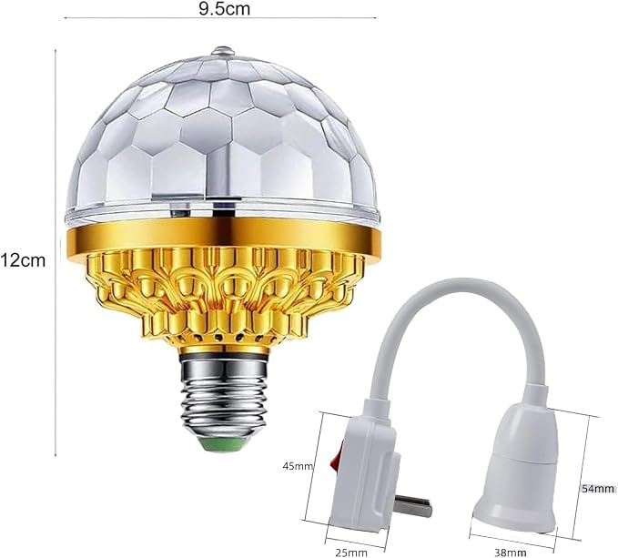 RGB Rotating Disco Ball Light Bulbs – Colorful Party Lights for Home & Events