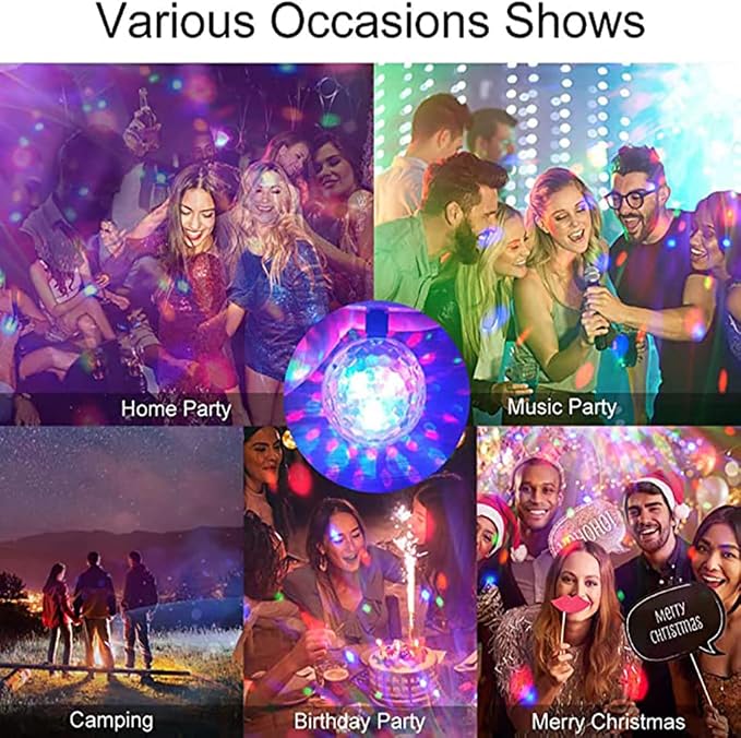RGB Rotating Disco Ball Light Bulbs – Colorful Party Lights for Home & Events