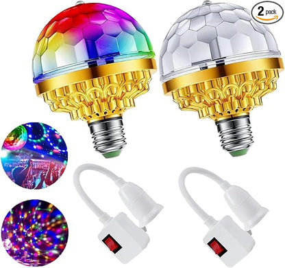 RGB Rotating Disco Ball Light Bulbs – Colorful Party Lights for Home & Events