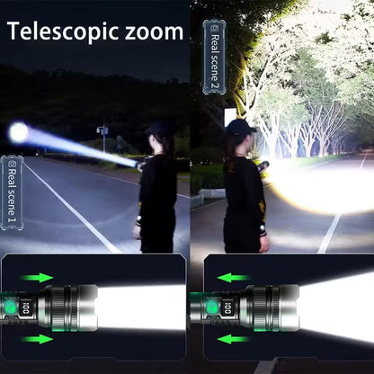 ✨high-power flashlight with bright telescopic zoom light