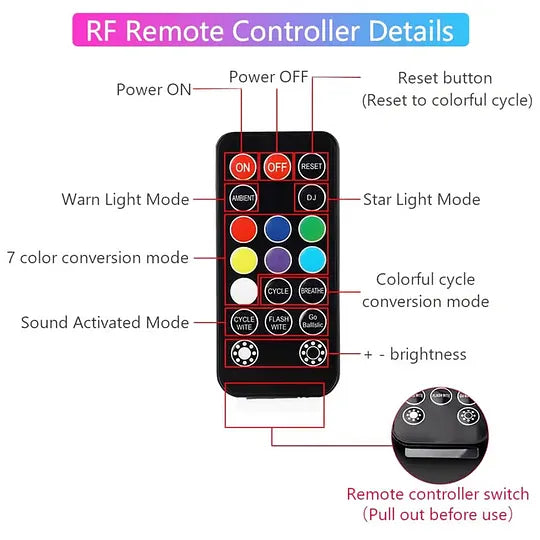 🚗Car RGB Wireless Ambient Light
